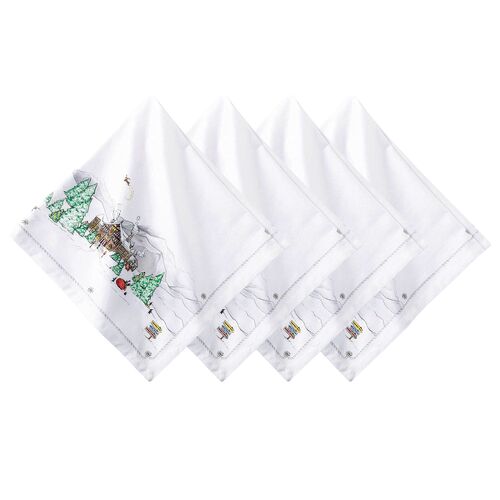 S/4 Berry & Thread North Pole Napkins, Multi