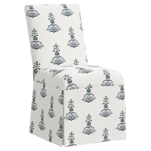 Owen Slipcover Side Chair, Kiko Block Slate~P77603846