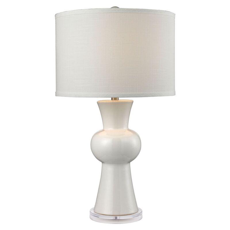 Ceramic Table Lamp, Gloss White