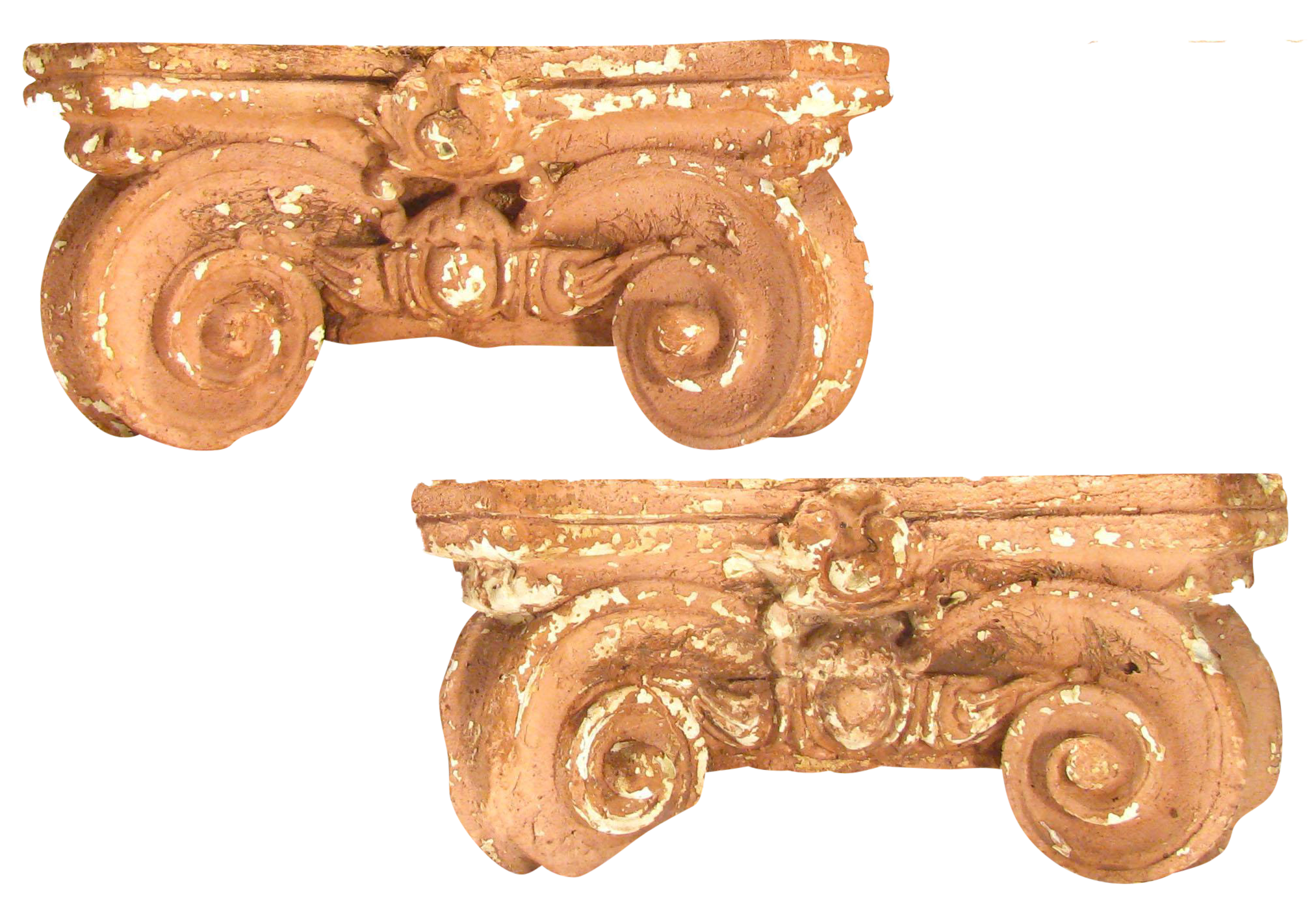 Antique Terracotta Capitol Elements Pair~P77677750