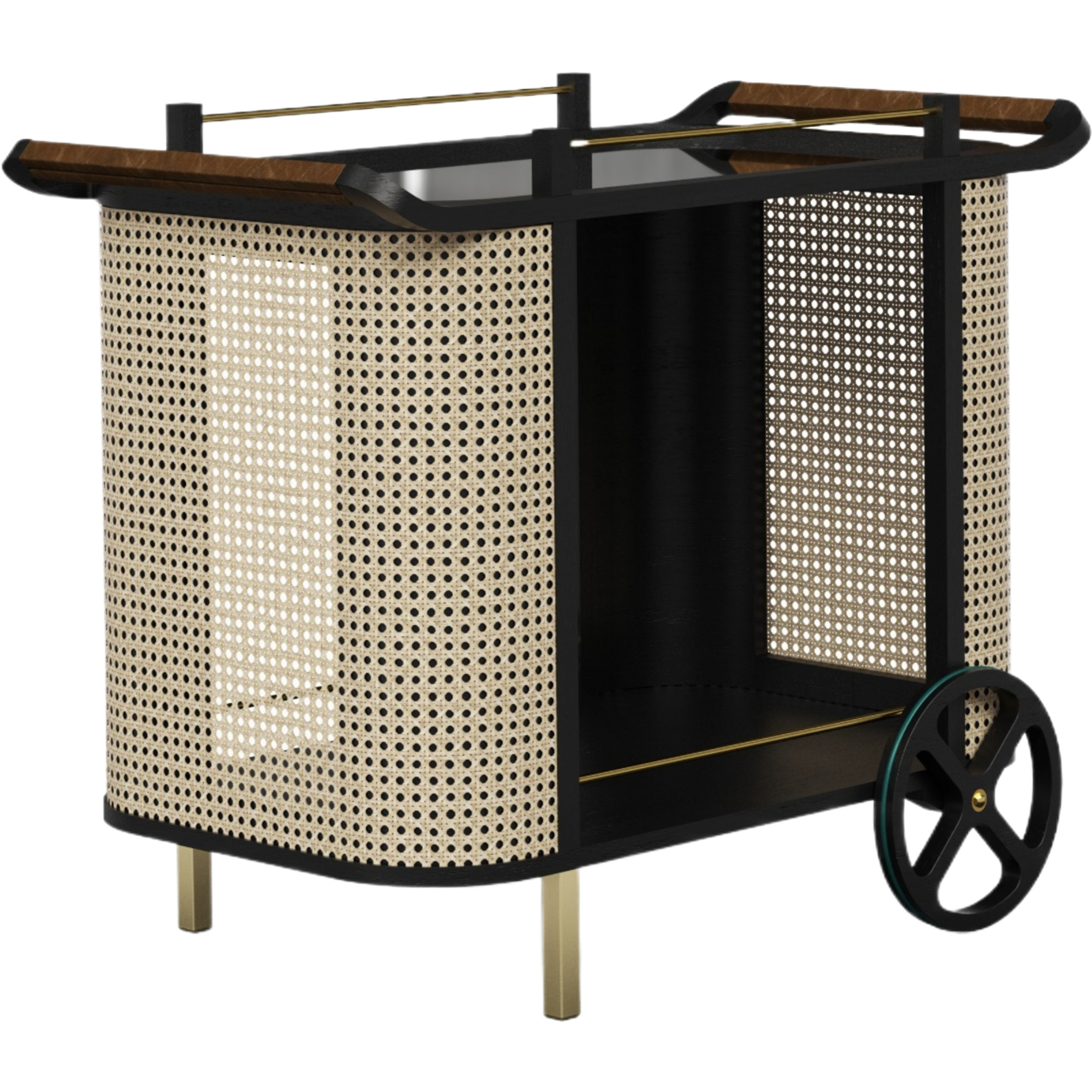 Felipe Cane Bar Cart