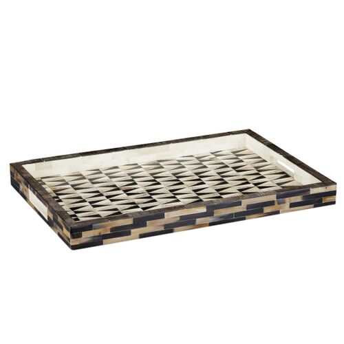 Aldo Bone Inlay Tray, Natural/Black