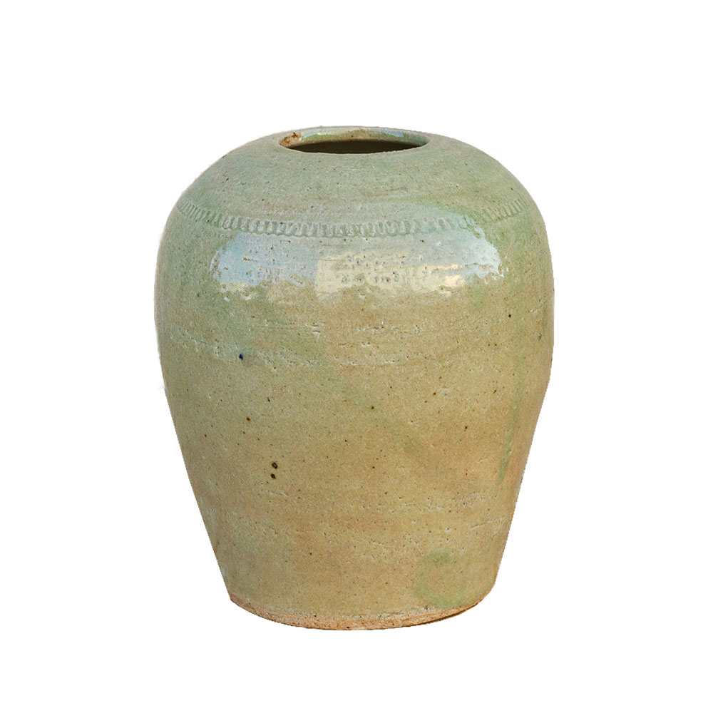 Vintage Korean Pearly Glazed Vase~P77639128