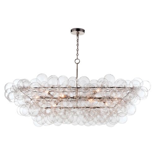 Bubbles Linear Chandelier, Brushed Nickel/Clear~P111119735