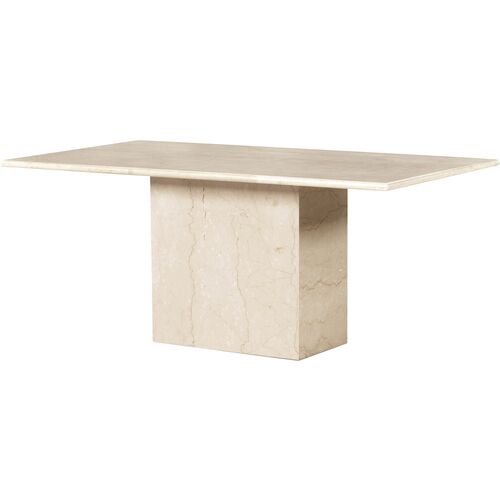 Bari Solid Marble 72" Dining Table, Soft Cream~P111117925