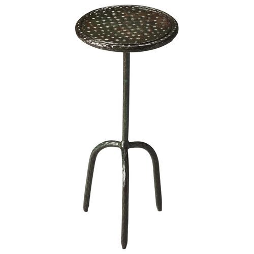 Gideon Round Iron Side Table, Gray