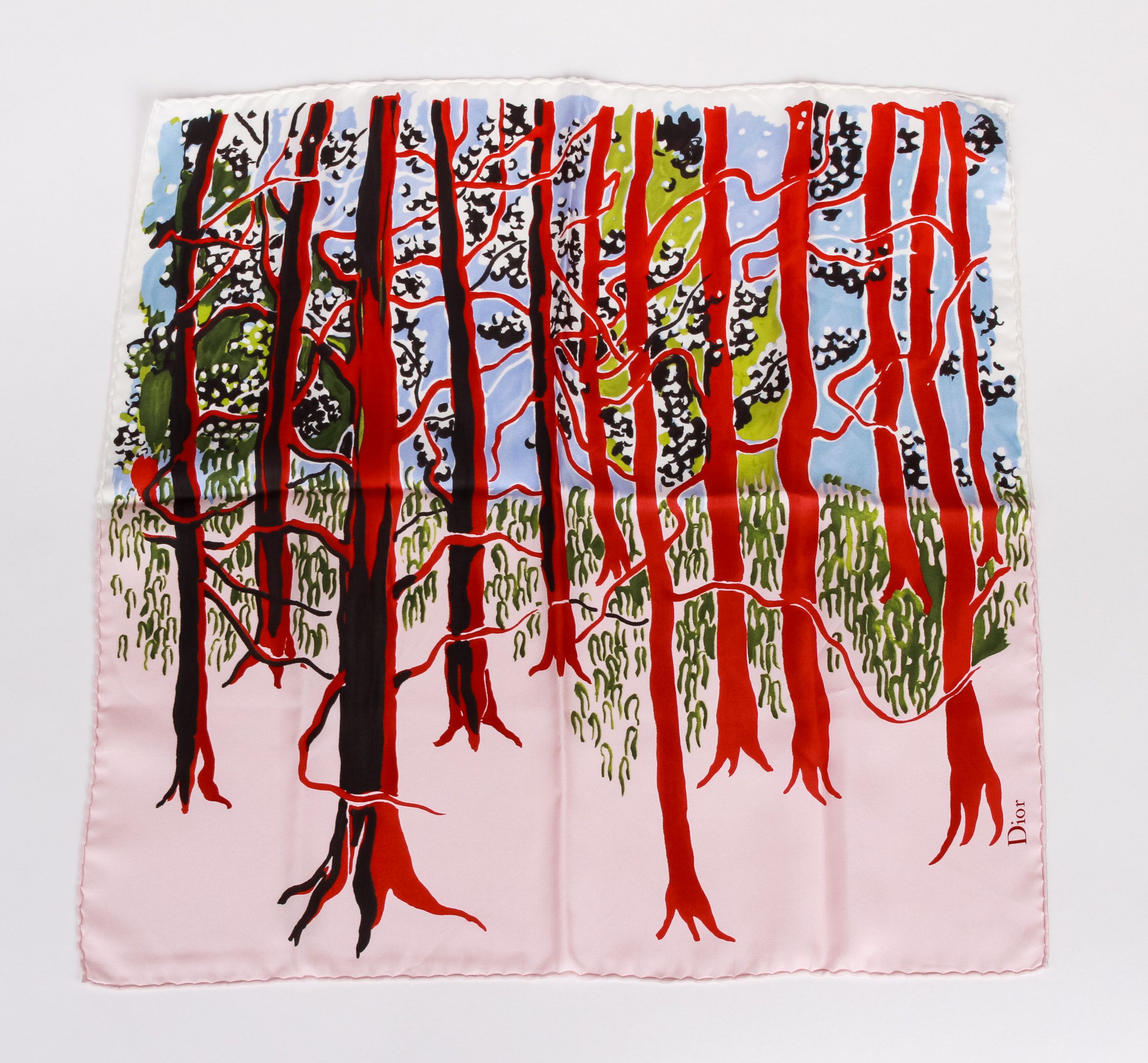 Dior new forest design pink/red scarf Dior new forest design pink/red scarf~P77634368