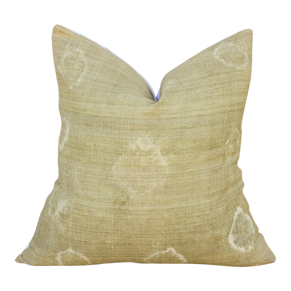 Durga Indian Olive Organic Silk Pillow~P77651943