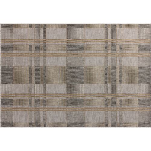 Landis Indoor/Outdoor Rug, Bone/Gold