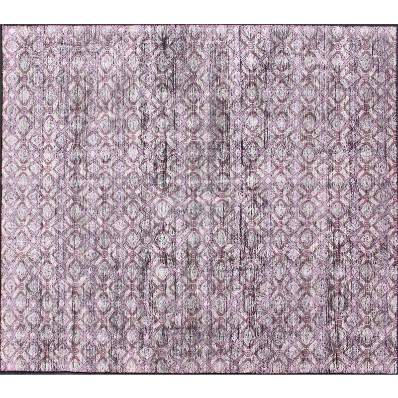 Silk Modern Rug in Purple 8'5 x 9'11