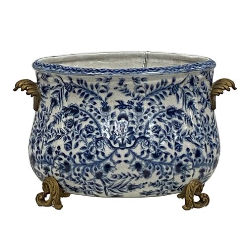 Zelira Porcelain Planter III, Blue/White Zelira Porcelain Planter III, Blue/White