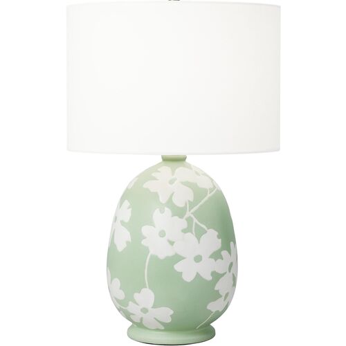 Lila Ceramic Table Lamp, Semi Matte Green~P77657916