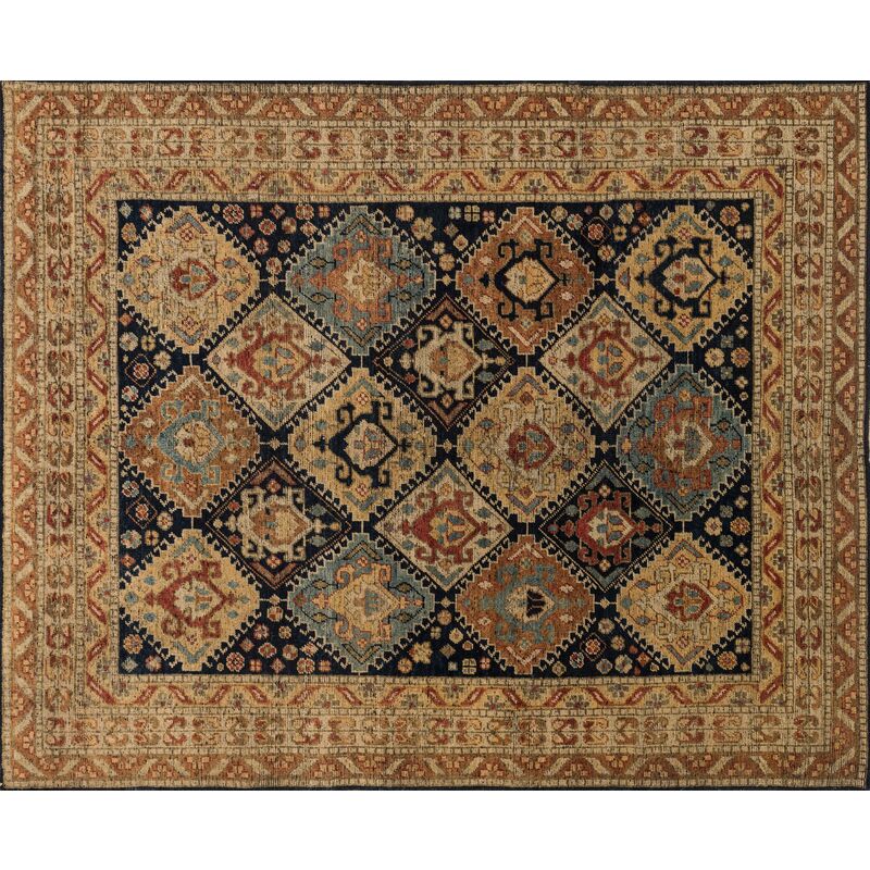 Paola Hand-Knotted Rug, Navy/Tan