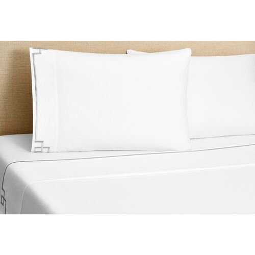 Fretwork Embroidered Sheet Set