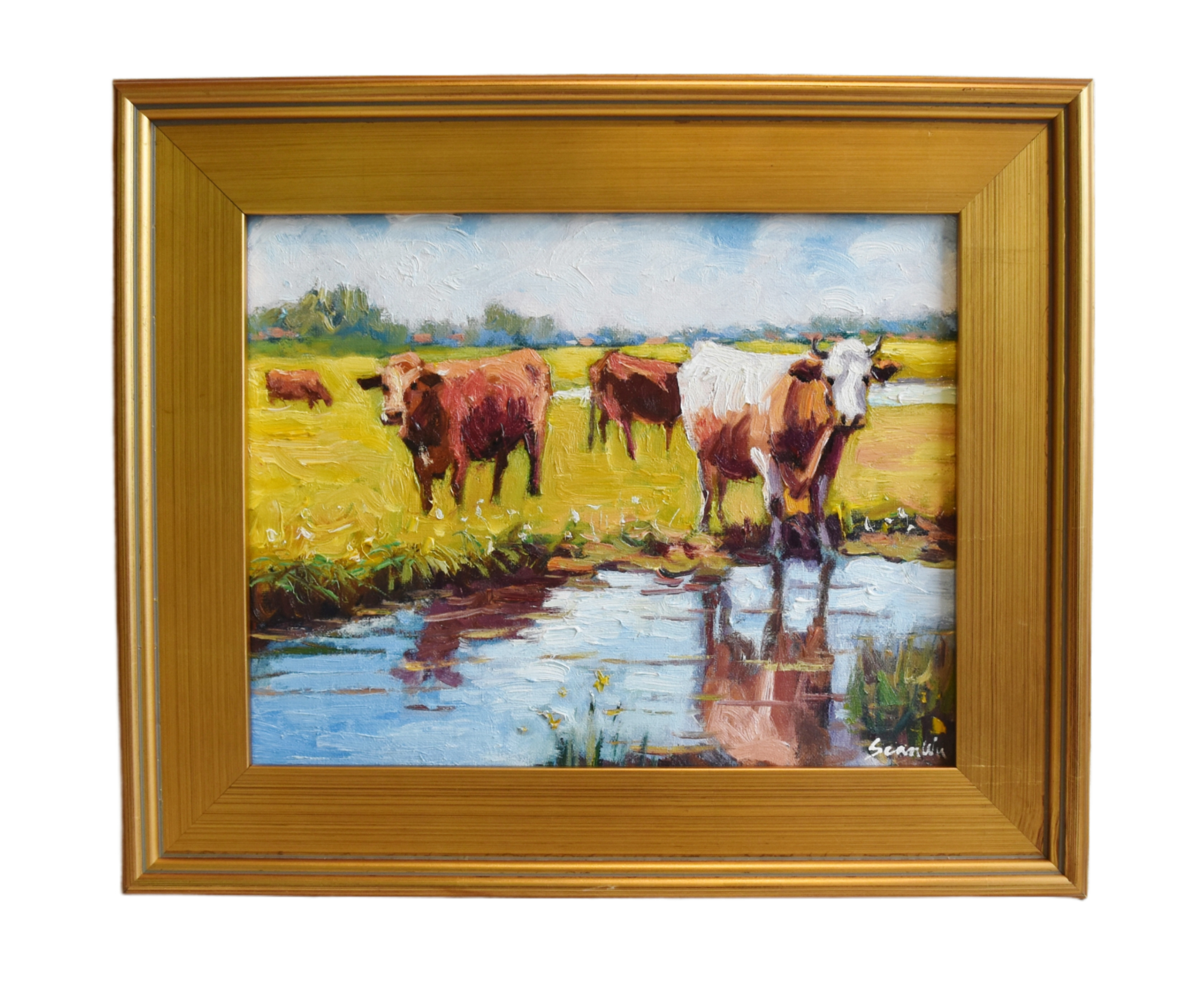Impressionist Herd of Cattle Painting~P77683052
