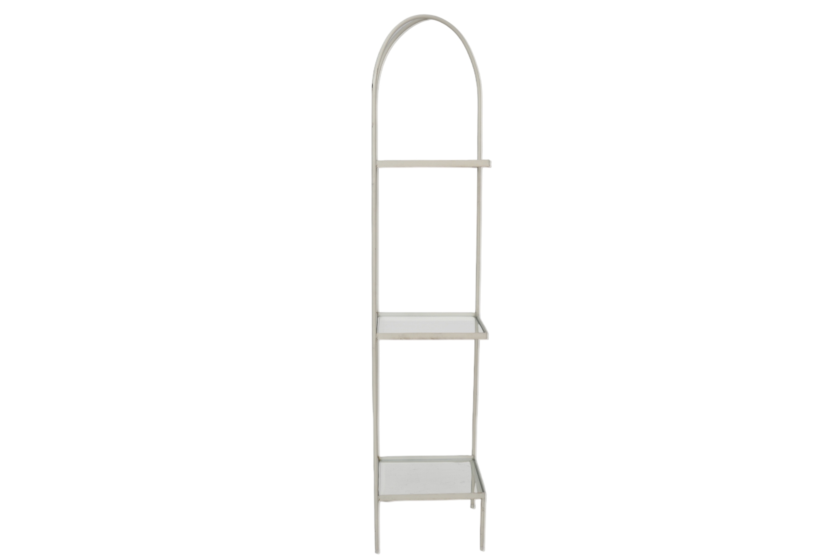 Arched White Metal Corner Plant Stand~P77671928