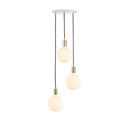 Triple Sphere IV Pendant, White/Brass~P77612484