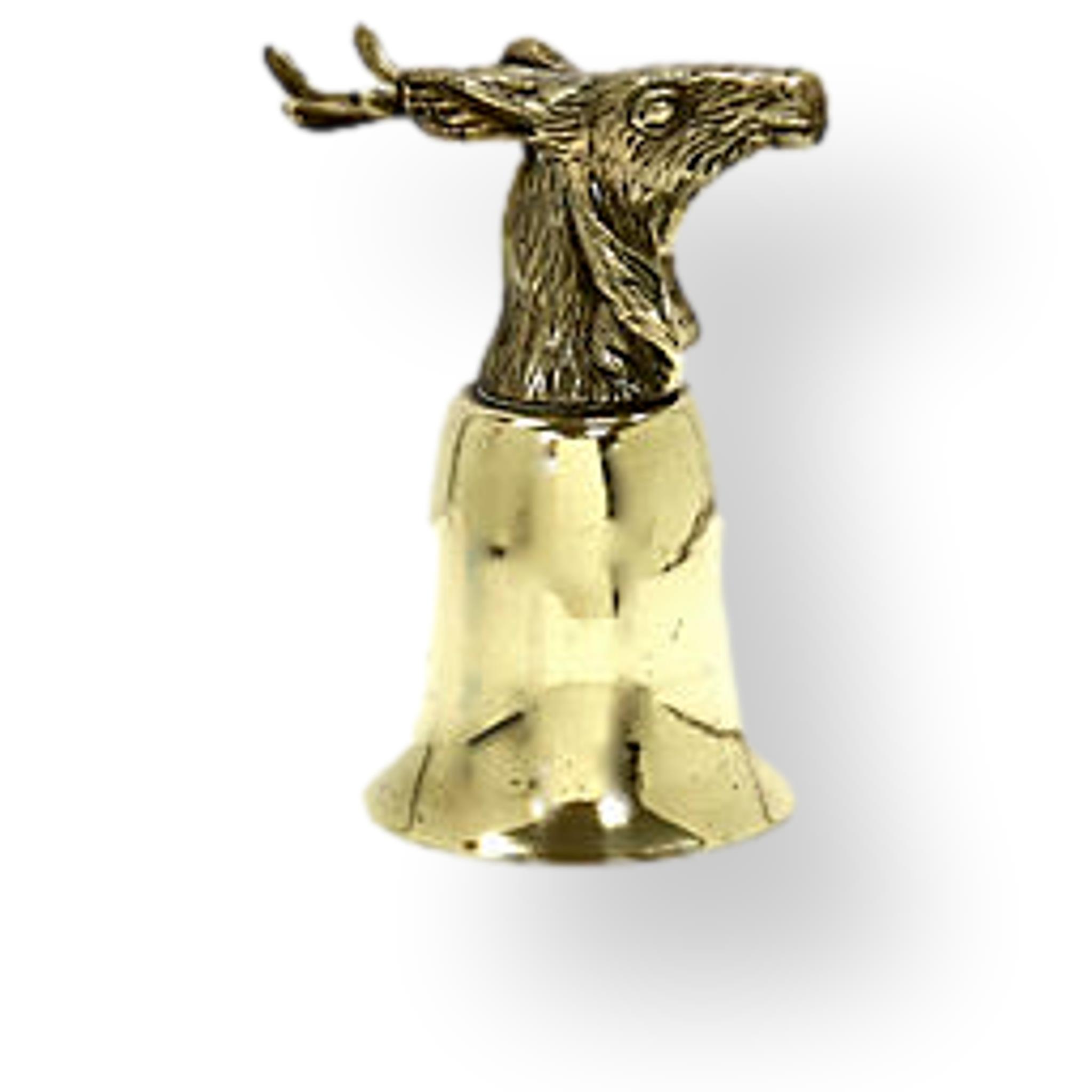 Midcentury Brass Stag Deer Stirrup Cup~P77568981