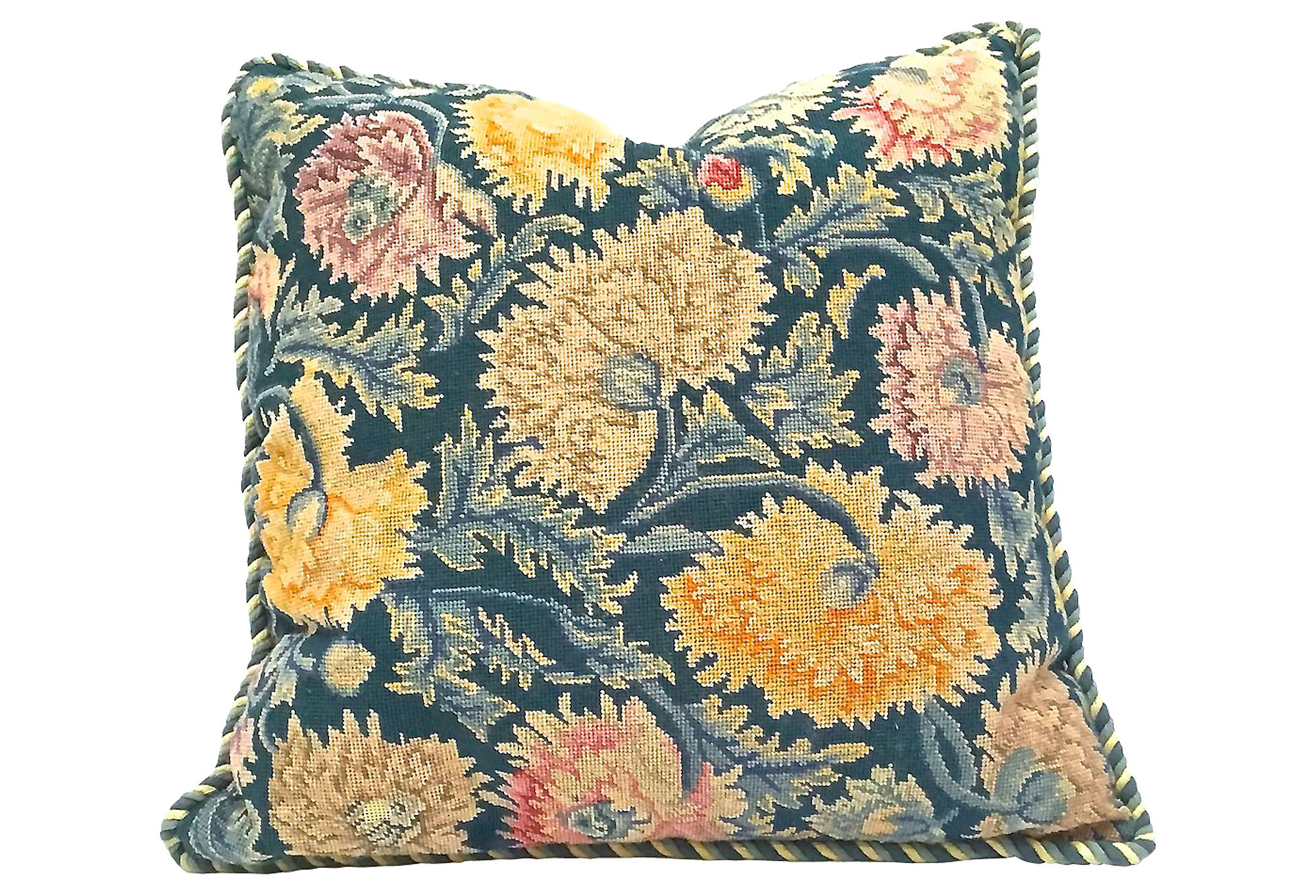 Floral Needlepoint Pillow~P77344983
