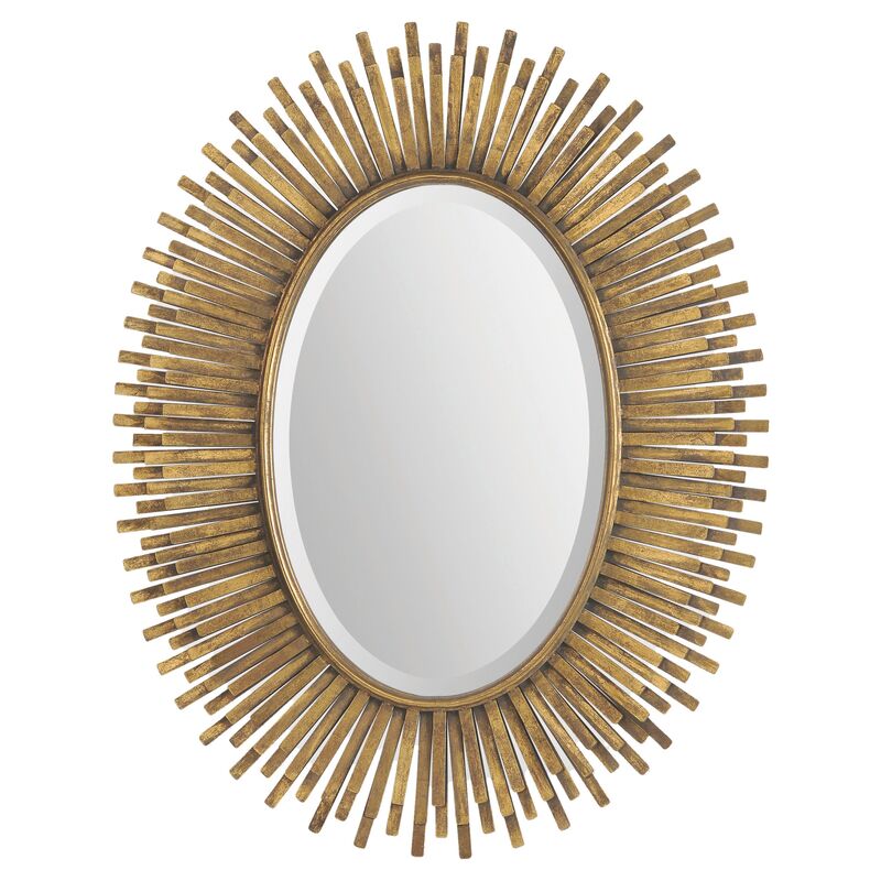 Zanna Wall Mirror, Antique Gold Leaf