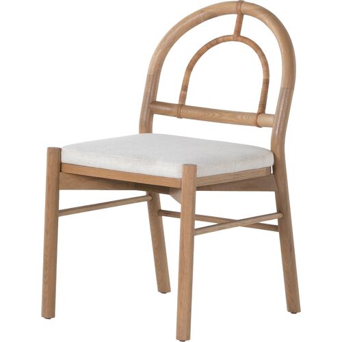 Linden Dining Chair, Natural/Performance Linen~P77642210