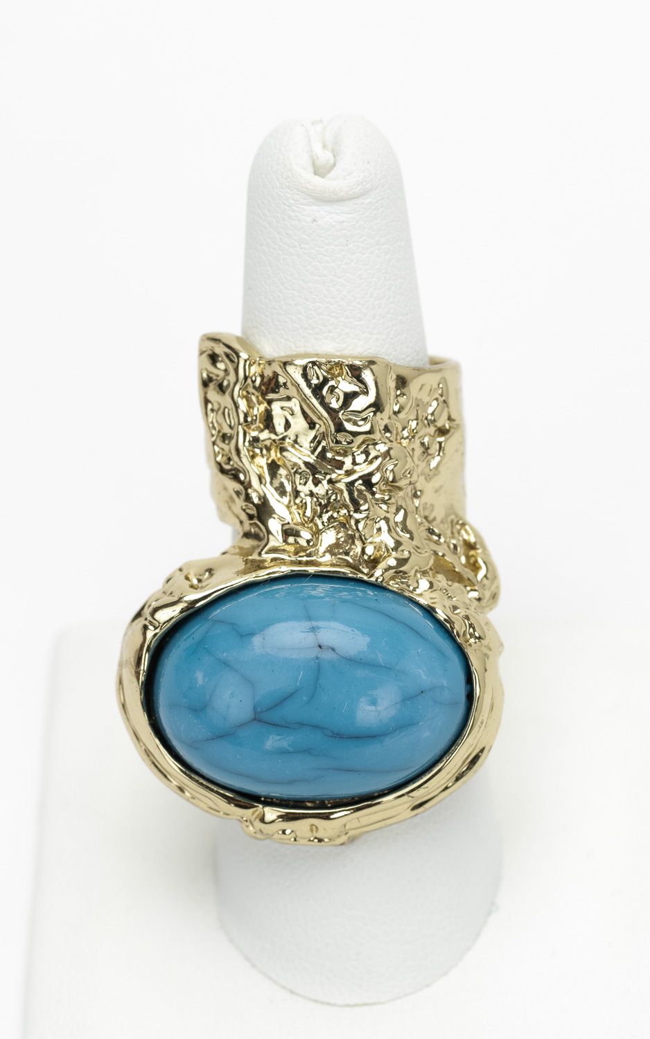 YSL Ring Gold Turquoise Light Gold~P77666582
