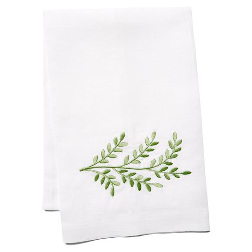 Willow Linen Guest Towel, Green~P77303590