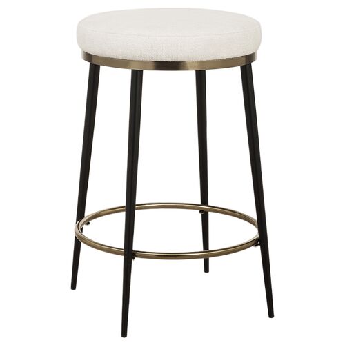 Bastian Counter Stool, Black/Textured Cream
