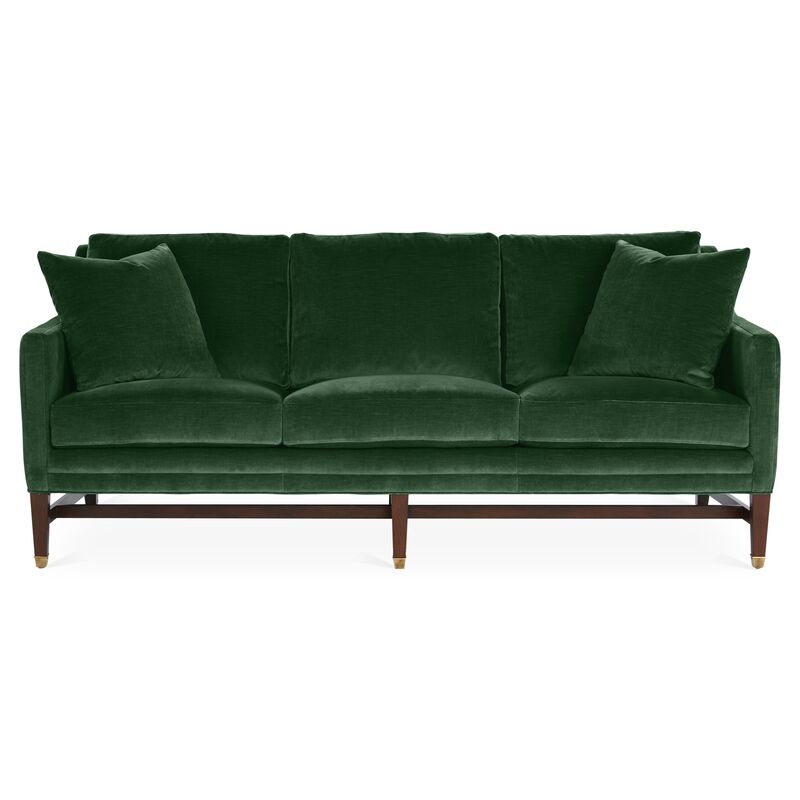 Arden Sofa, Emerald Velvet