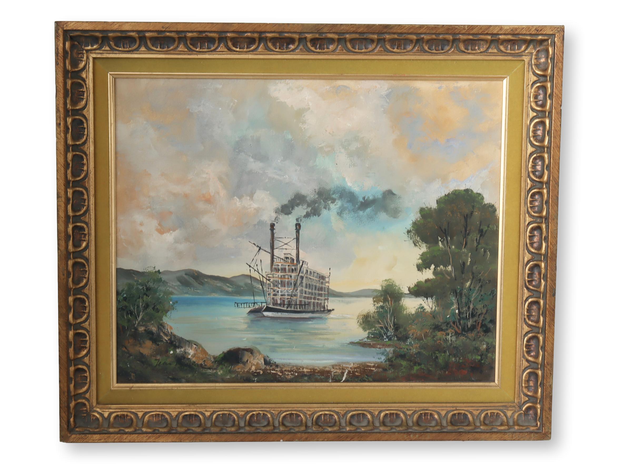 American Riverboat Oil on Canvas~P77684280