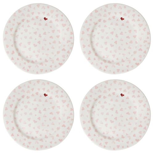 S/4 Love You More Salad Plates, Pink