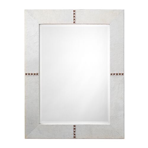 Cross Stitch Hide Rectangle Wall Mirror, White~P77638152