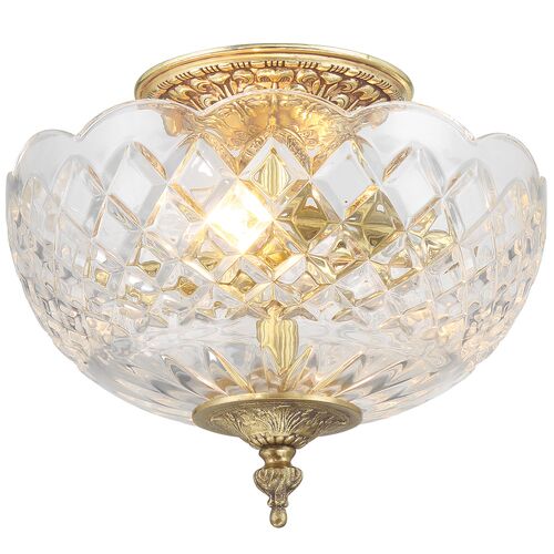 Milton 2-Light Semi Flush Mount, Olde Brass/Crystal Milton 2-Light Semi Flush Mount, Olde Brass/Crystal