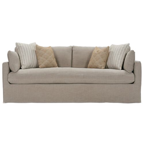 Caroline Slipcover Bench-Seat Linen Sofa