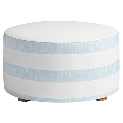Palisade Outdoor Upholstered Ottoman, Inside Out Cabana Stripe Palisade Outdoor Upholstered Ottoman, Inside Out Cabana Stripe