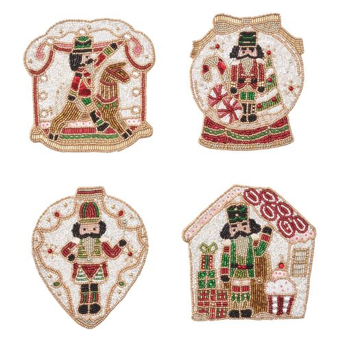 S/4 Nutcracker Coaster in Gift Bag, Multicolor S/4 Nutcracker Coaster in Gift Bag, Multicolor