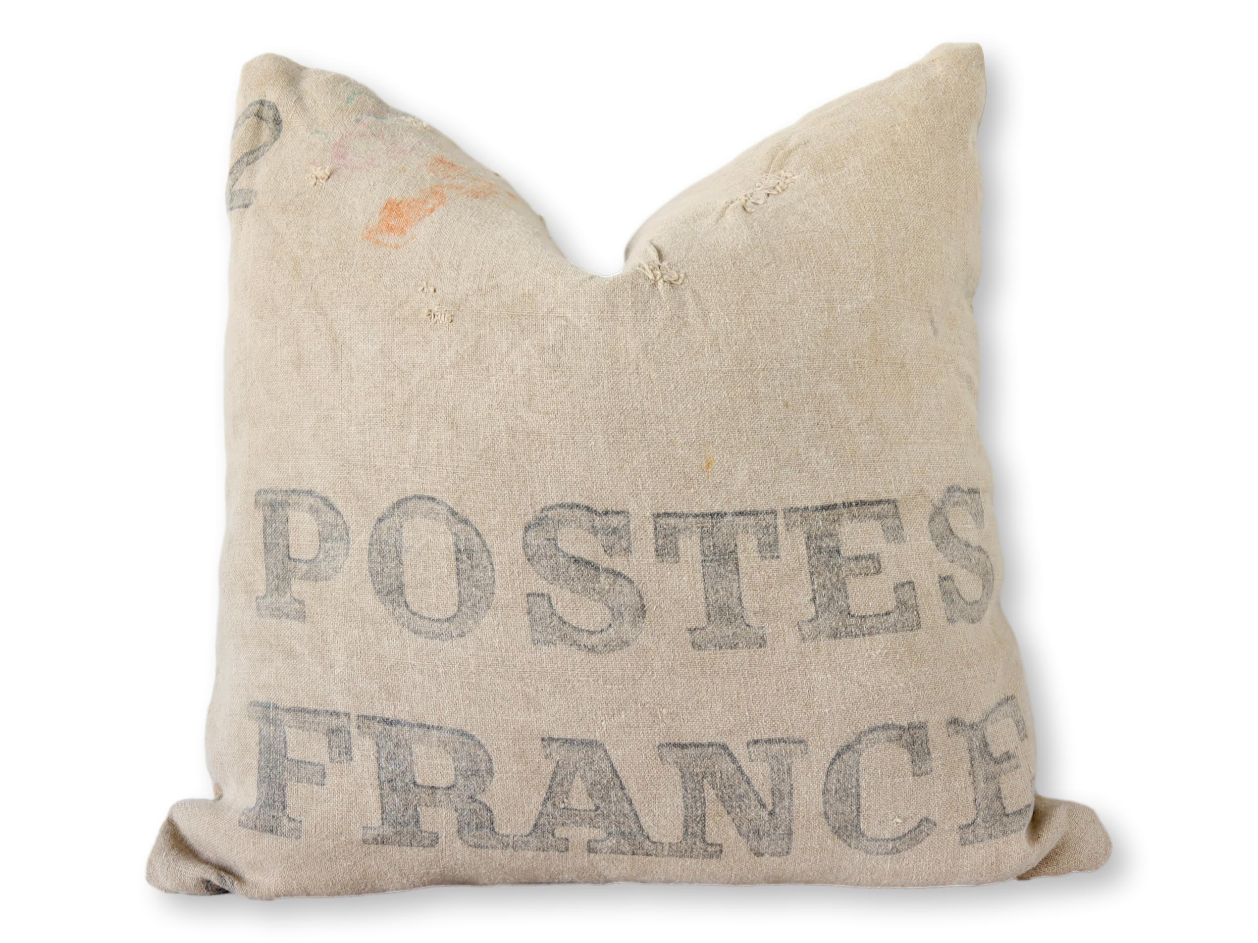 Antique French Postal Carrier Bag Pillow~P77690120