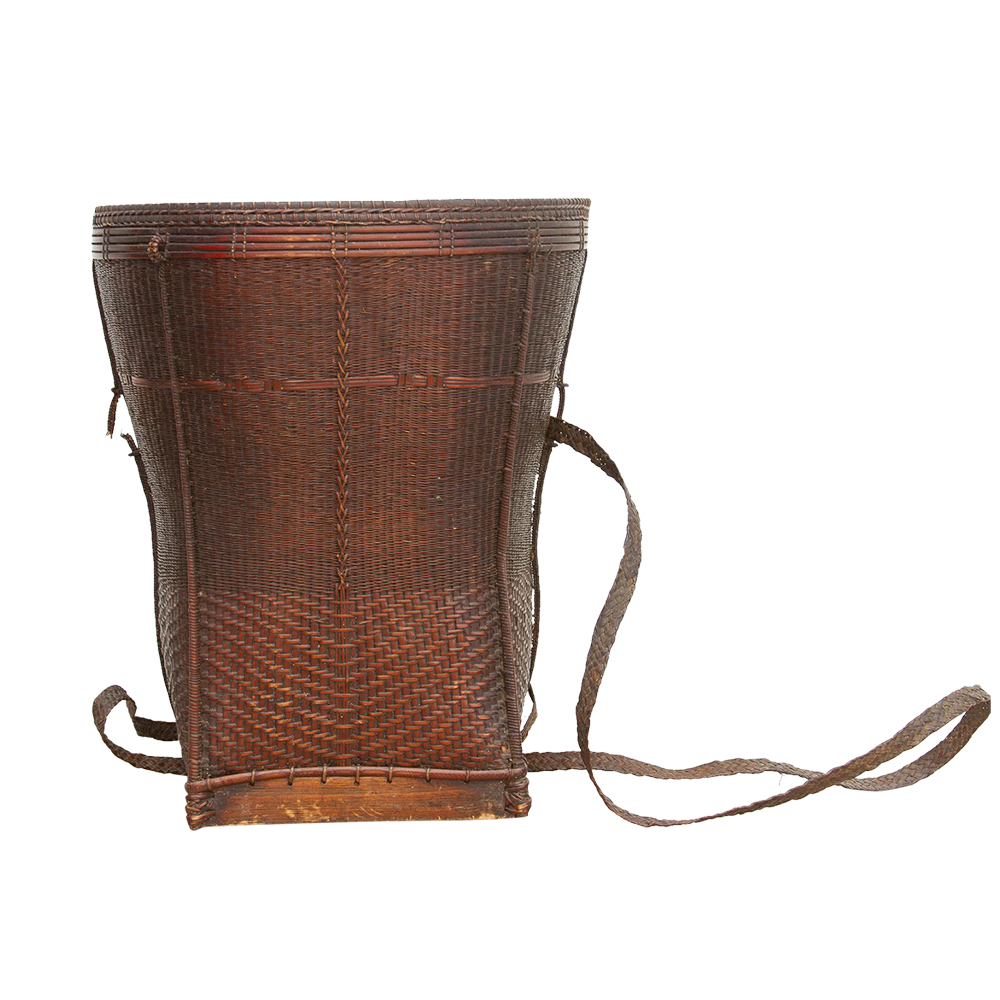 Antique Thai Woven Gathering Basket~P77658365
