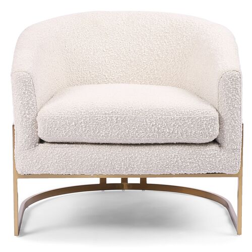 Landen Accent Chair, Natural Boucl~P77600084