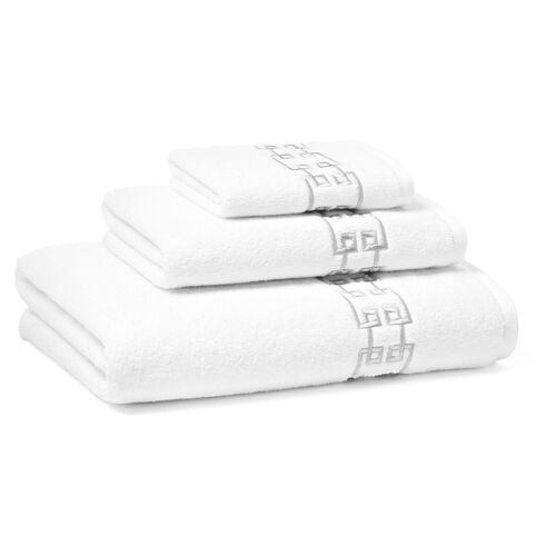 3-Pc Fretwork Towel Set, White~P76305939