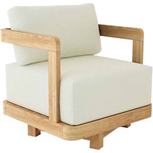 Oceaire Outdoor Teak Swivel Armchair, Sunbrella