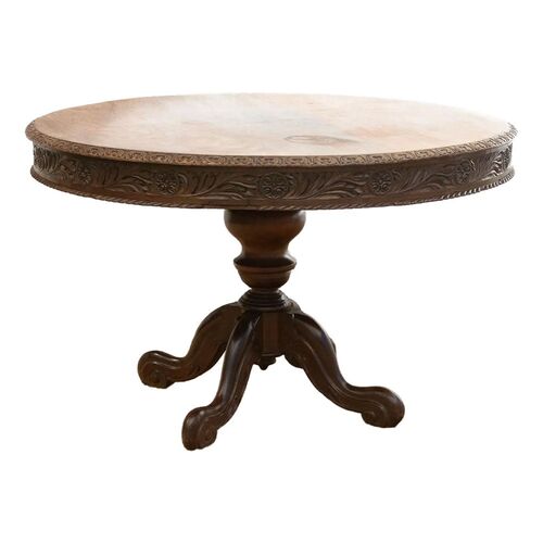 48" Anglo-Indian Round Rosewood Table~P77728383