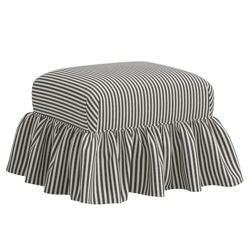 June Ottoman, Jane Stripe