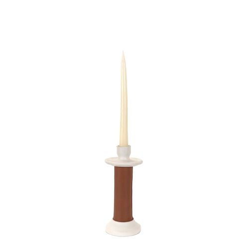 Alcantara Frederic, Small Leather Wrapped Candle Holder