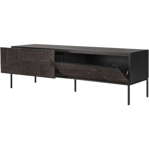 Tabwa TV Cupboard, Teak Off Black