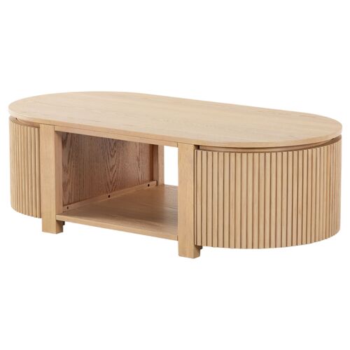 Evarett Reeded Oval Coffee Table