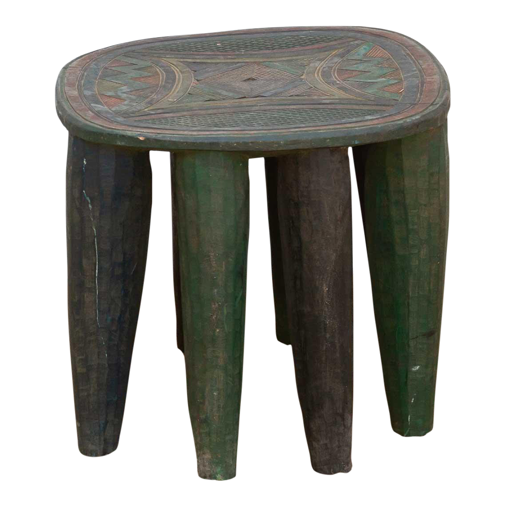 Forest Green African Nupe Side Table~P77708616