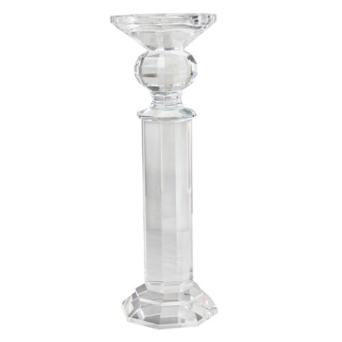 Caelis Crystal Candleholder, Clear
