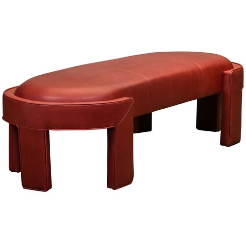 Marlborough Leather Bench