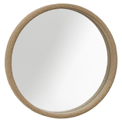 Capri Round Mirror, Praline Rope~P77535829